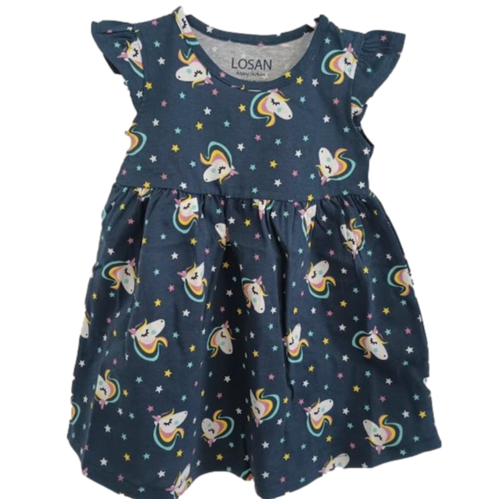 NWT Losan navy unicorn print dress